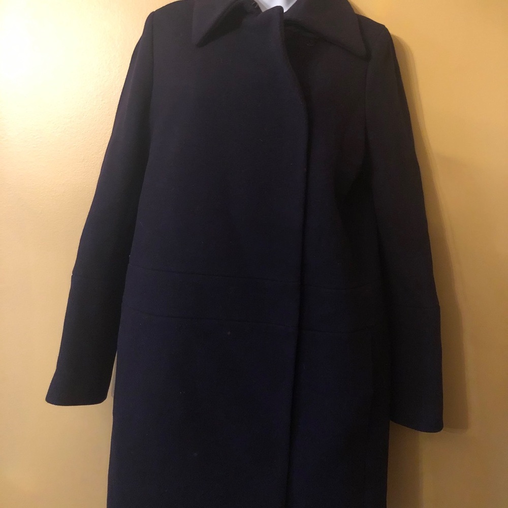 J crew Stadium Cloth Cocoon Navy coat 8